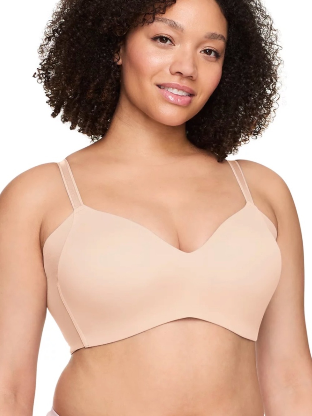 Warner's No Side Effects Underarm-Smoothing Wireless Bra RM3061A Sandshall, 42D